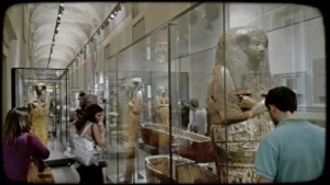 Museo Egizio di Torino. Interni, visitatori