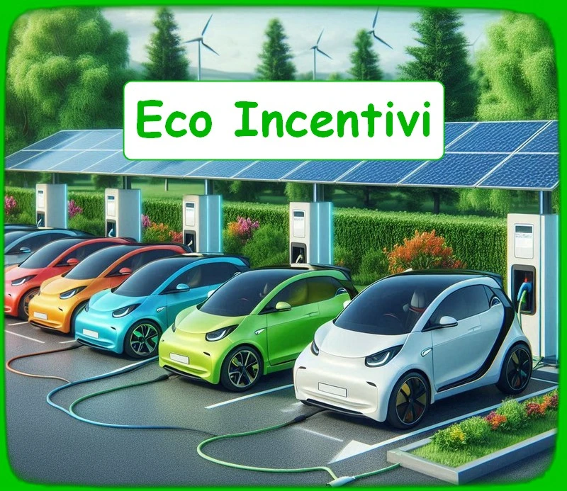 Ecobonus auto elettriche e ibride. Incentivi acquisto. Immagine creata con l'intelligenza artificiale.