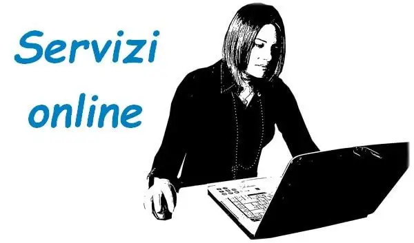 Servizi online, donna al PC. computer